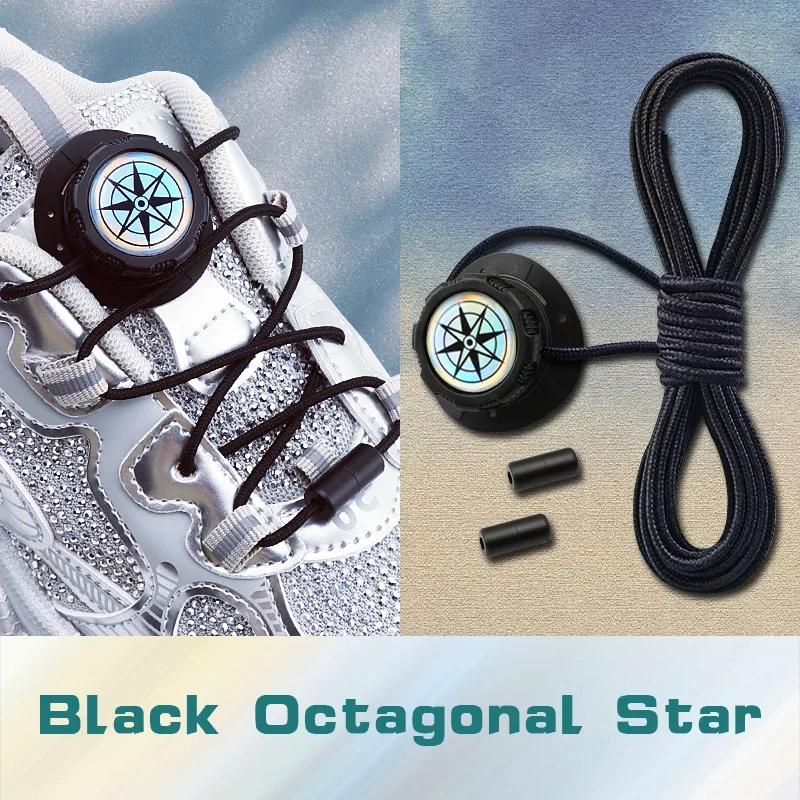 Install Simple Swivel Buckle Laces Automatic Shoelaces Without Ties Unisex Thick Rope Tennis Sneakers Shoelace Shoe Accessories