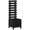 Planter with Trellis Black 39x39.5x114 Cm Solid Pine Wood