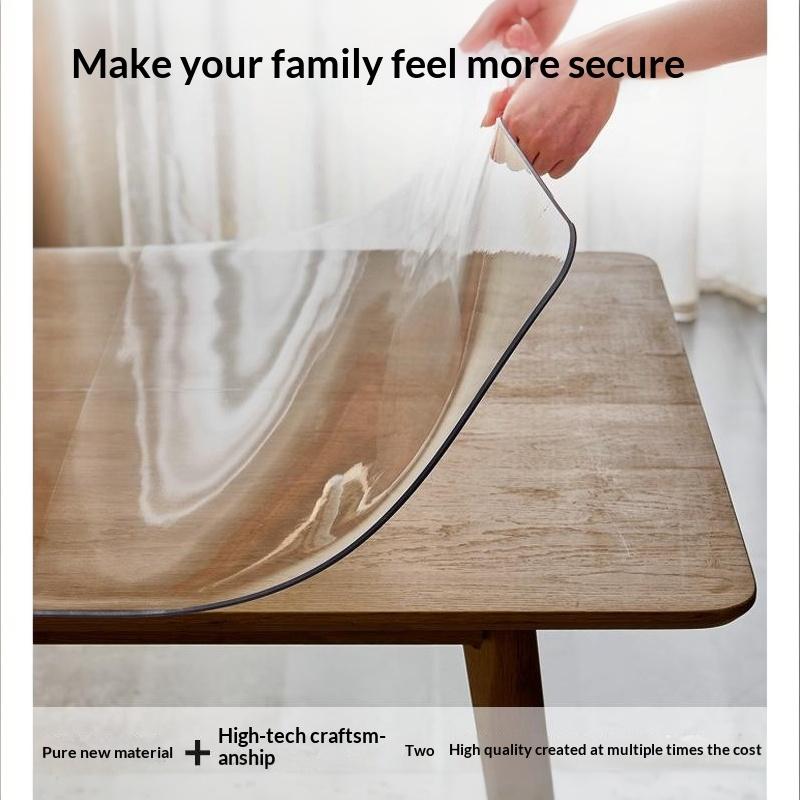 Clear PVC Table Protector Wear Resistant Oil Proof Heat Resistant Antibacterial Mat for Office Conference Meeting Table