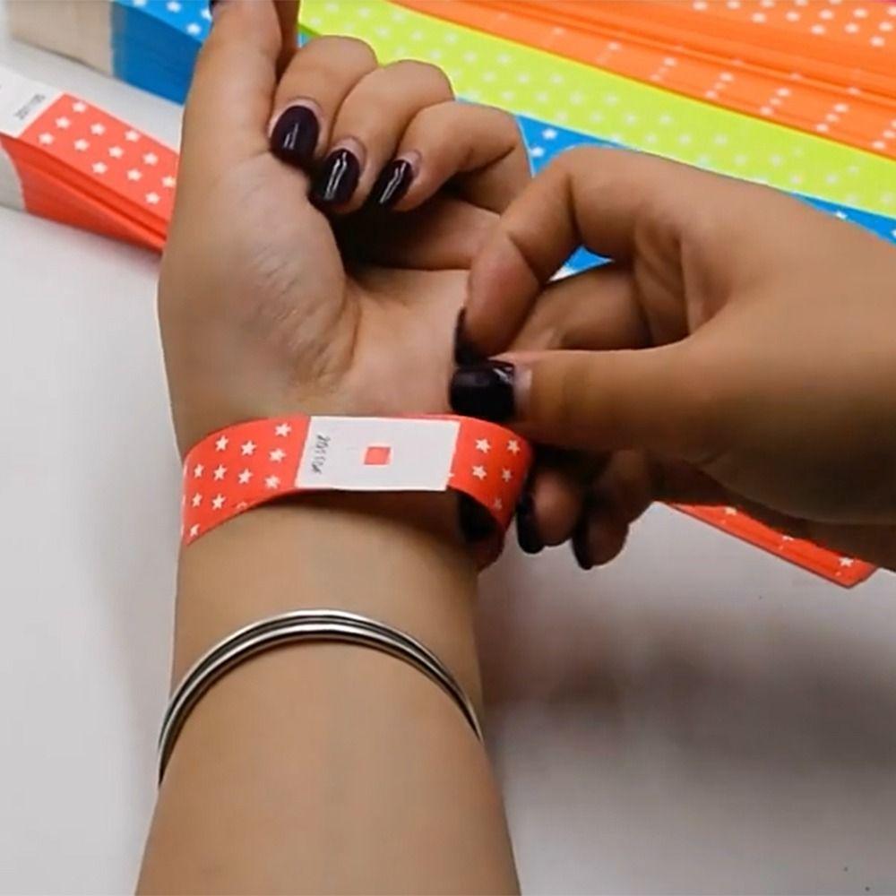 100Pcs Synthetic Paper Disposable Wrist Strap Waterproof Party Bracelets  Amusement Park