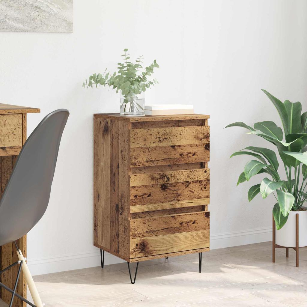 Rustic Sideboard Made of Reclaimed Wood 40 x 35 x 70 cm Engineered Wood and Iron