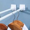 Closet Rod Holders Secure Multifunctional Antislip Adhesive Shower Curtain Rod End Supports For Bathroom