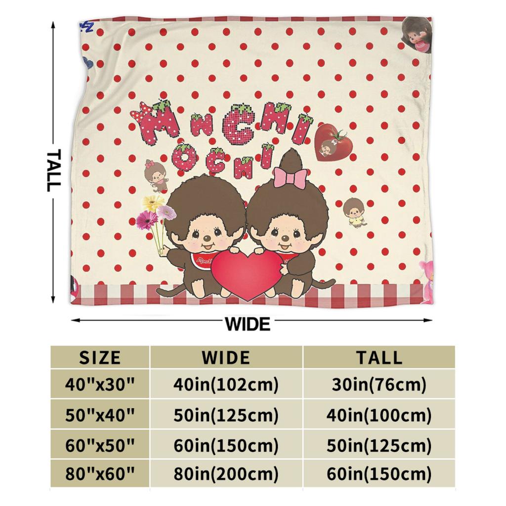 Super warme Decken Kinder Erwachsene Picknick Niedliche Monchichis Überwurf Decke Flanell Tagesdecke Für Couch Stuhl Sofa Bettbezug