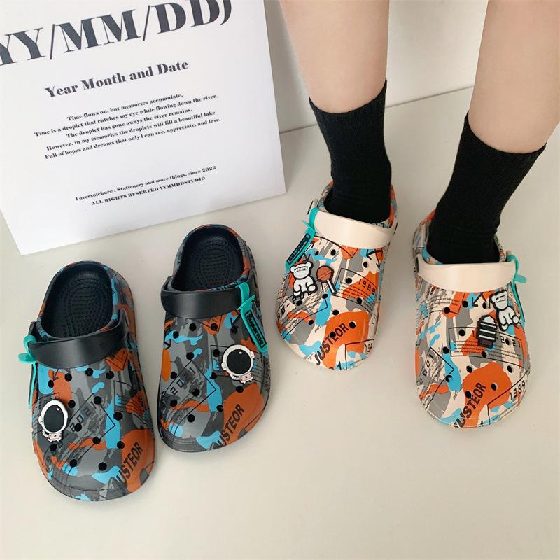

New summer hole shoes sandals women s fashion outer wear couple non-slip and deodorant thick-soled bag head slippers 36-37 [one size smaller]