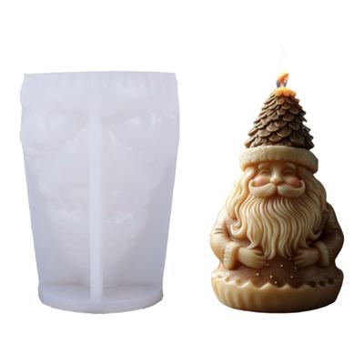 Moule en Silicone Bougie Père Noël Moule en Silicone Polyvalent pour Faire Bougie Savon Décoration de Fête Résine Époxy