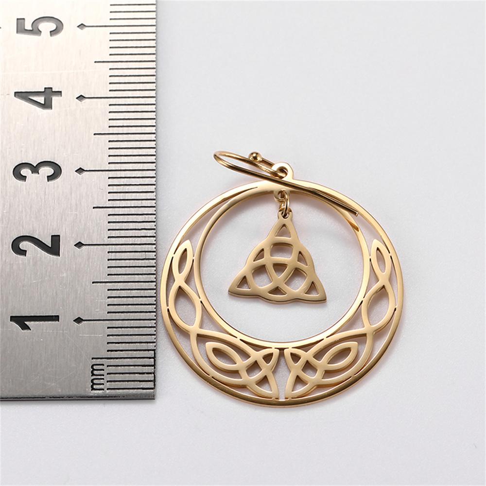 My Shape Hoop Gothic Earrings Stainless Steel Big Earring Dangle Earrings Irish Knot Women Gold Color Pendientes Gothic Jewelry