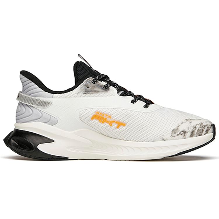 New Anta Rocket 2.0 Cushioning Lightweight Rebound Low Top Running Shoes Men's White Silver 112145519-2