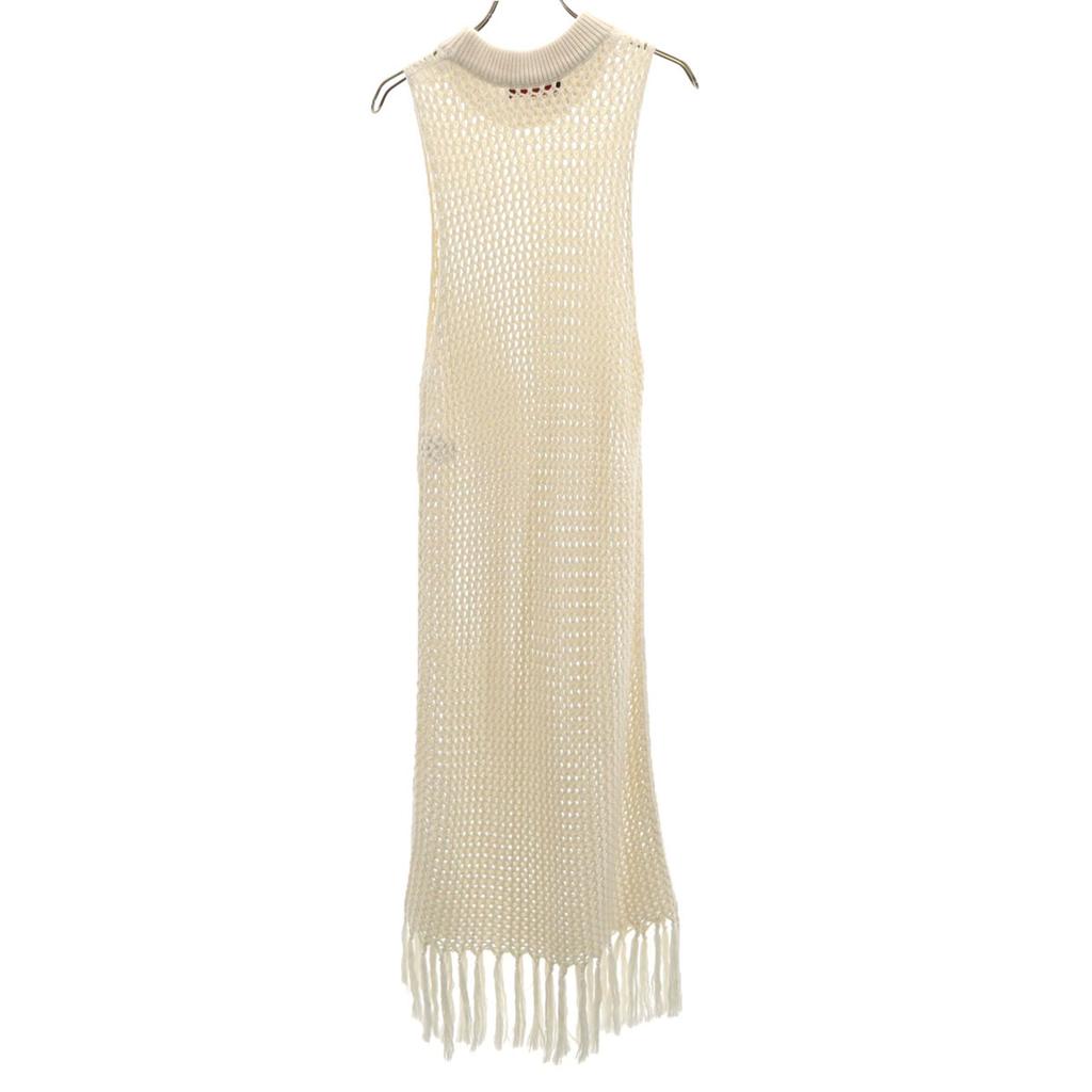 CABaN No Sleeve Crochet Knit Long Dress F Ivory Women Used