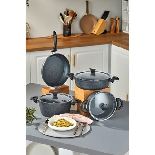 

Taç Master Cook Набор гранитной посуды, 4 предмета, космический серый