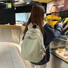 Casual solid color large capacity schoolbag new middle and high school students backpack travel backpack