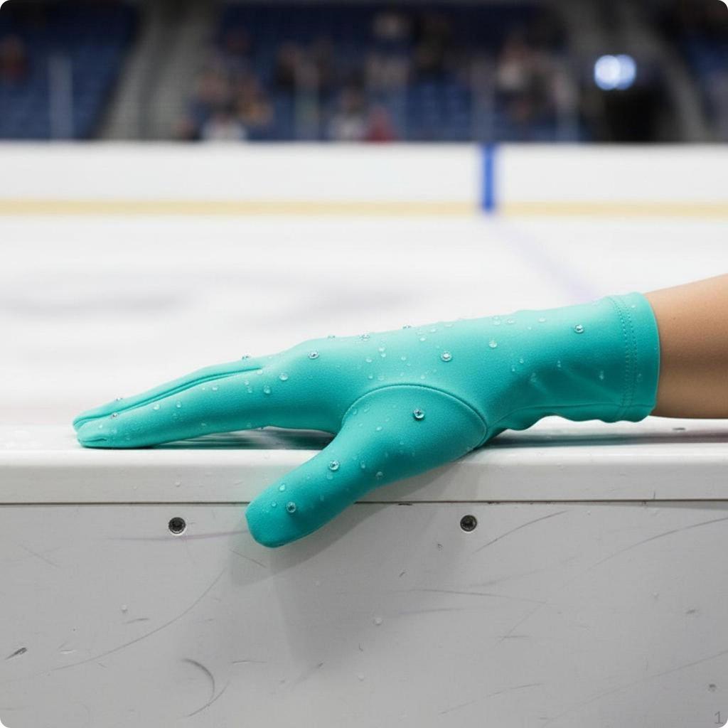 Thermal Figure Skating Gloves Comfortable Rhinestone Elegant Performance Gear for