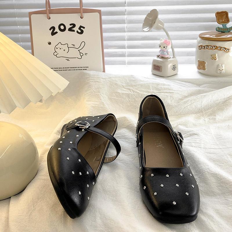Fashion Shallow Mouth Shoes Woman Flats Clogs Platform Rivets Studs Increas Height Autumn Dress Creepers Retro Summer Fall Ballerinas Ma
