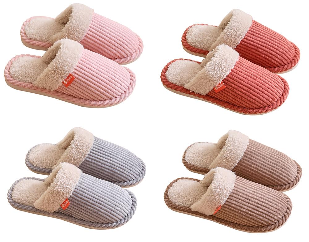 CHFUDUO Indoor Set of House Slippers for Warm and Nordic Room Slippers Japanese Shoe Slippers, 4, Guests, Cute, Washable, Stylish, Breathable,