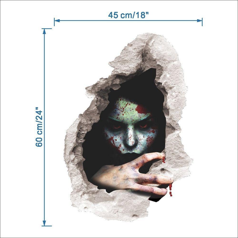 

Многоразовая наклейка на Хэллоуин Призрак Водонепроницаемая наклейка Призрак, пробивающий стену Веранда style 3