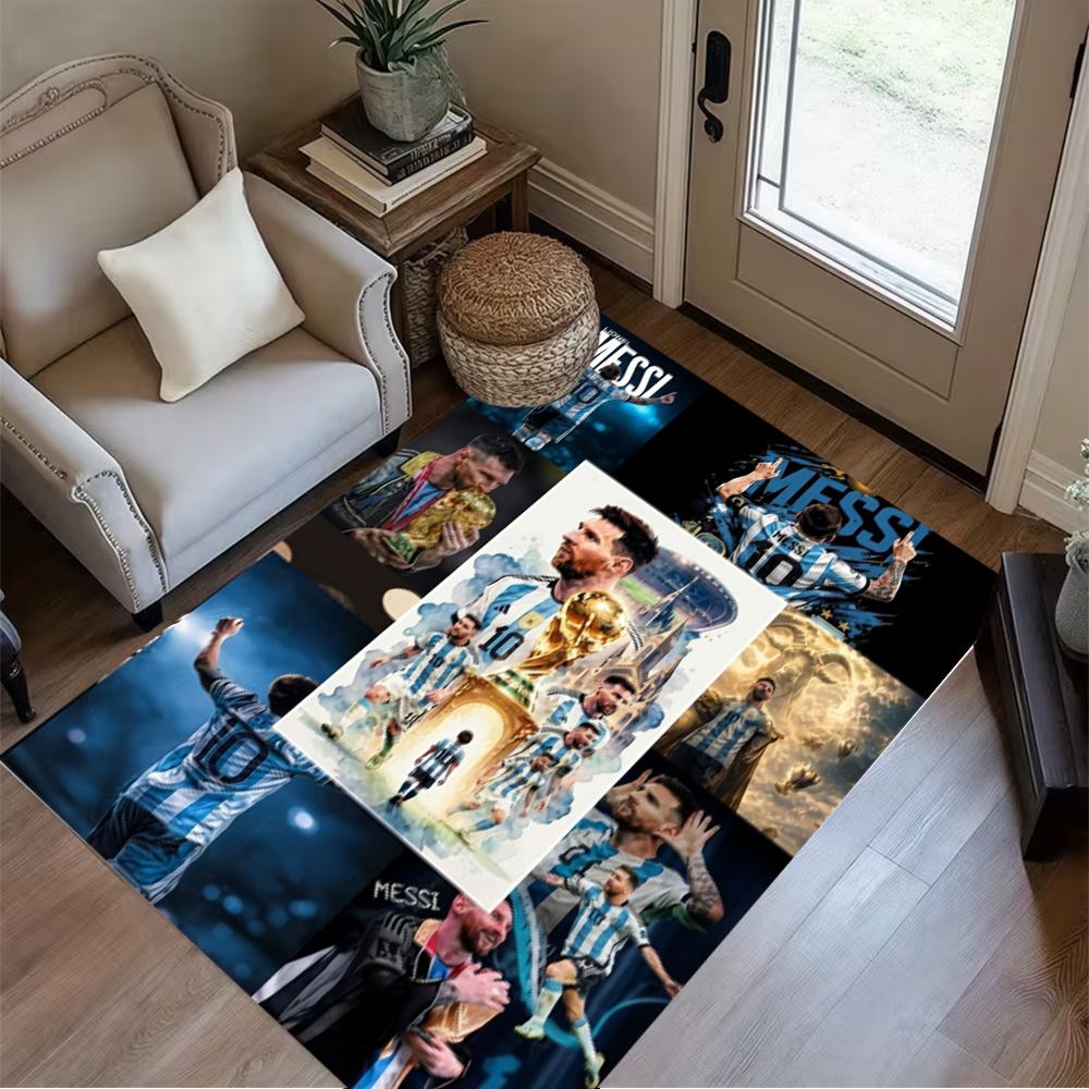 Lionel Messi World Cup Champion Floor Mat Suitable For Living Rooms Foyer Playrooms Dormitory Antislip Rug Decorate Offices