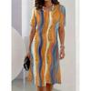 Summer Women Dress Casual Loose Short Sleeve O-Neck Print Mini Dress
