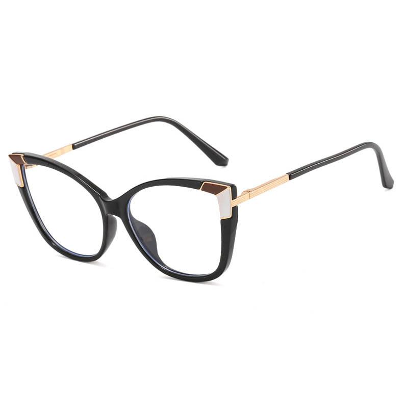 New Arrival Floral Cat Eye Oversized  Women'S Glasses Frame Short Sight Eyewear 0 -0.5 -1 -1.25 -1.5 -1.75 -2.0 To -6