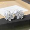 Exquisite High-End Zircon Snowflake Pearl Earrings for Autumn-Winter: Light Luxury Christmas Studs
