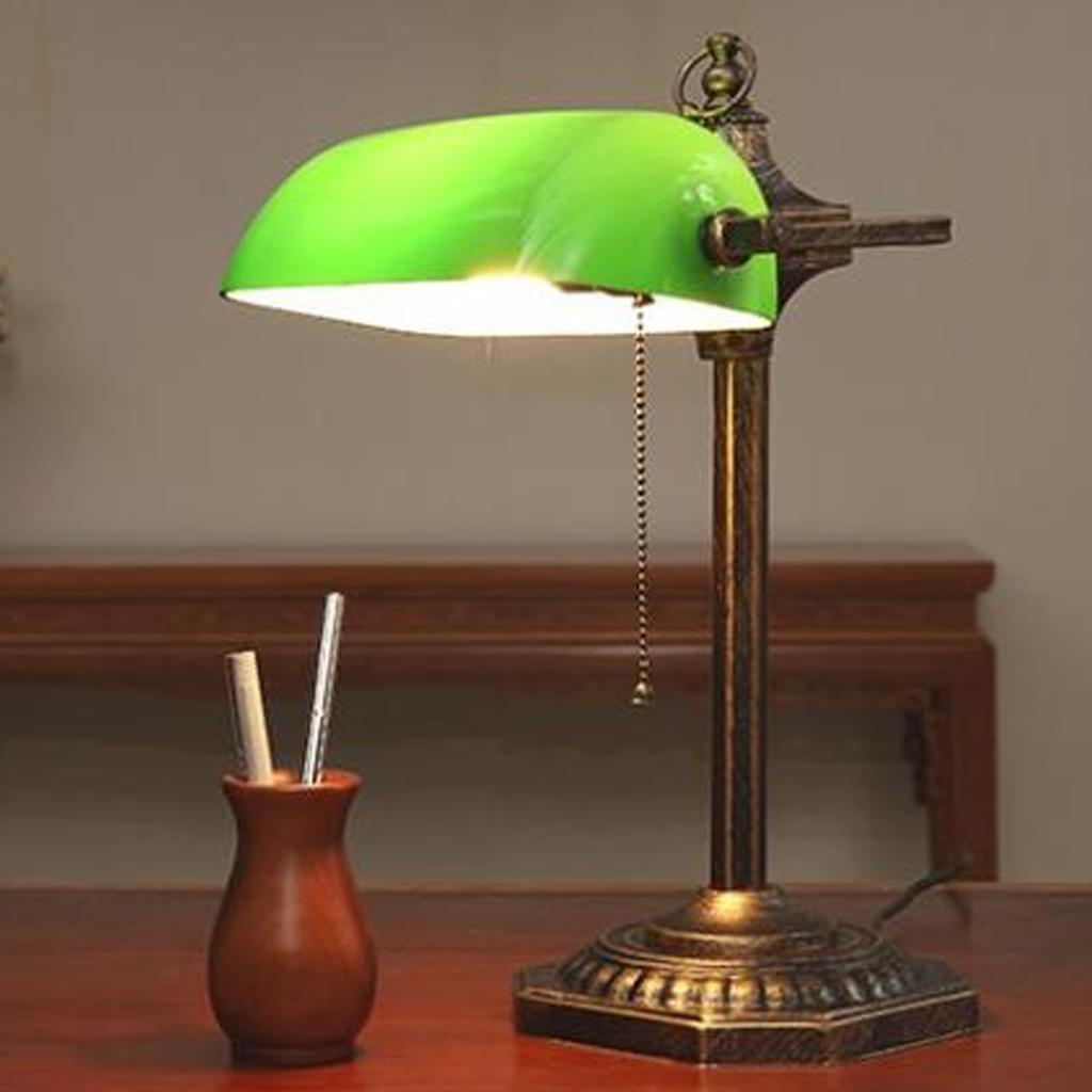 Glass Lamp Shade Green Good Light Transmittance Vintage Desk Lamp Replacement Shade for Home Office