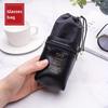 1PC Double Layer Glasses Case Soft Leather Zipper Sunglasses Pouch Waterproof Drawstring Eyeglasses Storage Bag Eyewear Case