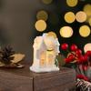 Cross-Border Christmas White Resin Luminous House Decor - Micro-Landscape Ornament & Gift