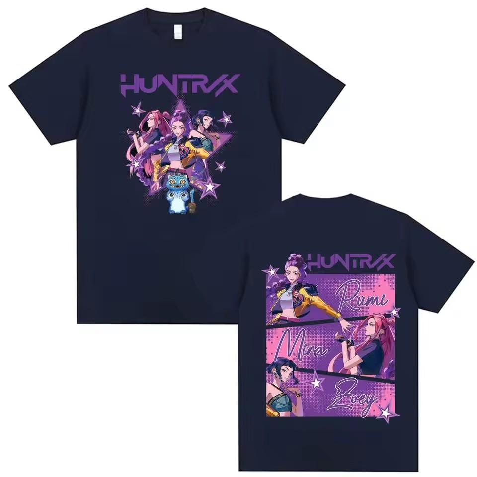 

K-pop Saja Boys Demon Hunters Film Graphic Women s T Shirt Harajuku Fashion Short Sleeve T-shirts Summer Cotton Tops Tee Shirt S