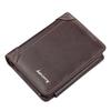 Men Pu Genuine Leather Short Wallet With Zipper Coin Pocket Vintage Big Capacity Male Short Money Purse Card Mount New