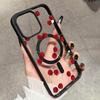 Red Cherry Pattern Magnetic Phone Case For iPhone 11 12 13 14 15 16 16e 17e 17 ProMax Plus Air For Magsafe Wireless Charge Cover