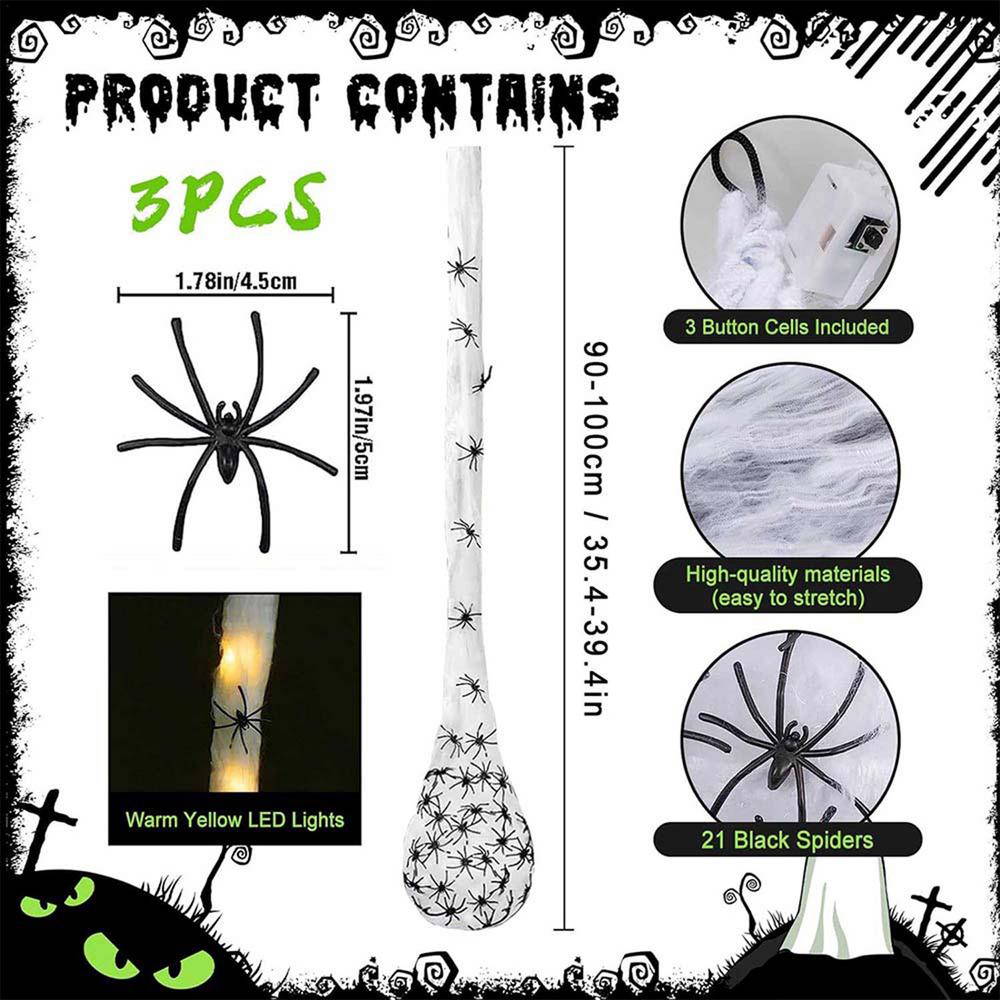 Spider Props Halloween Glowing Spider Egg Sac 3.3ft Hanging Glowing Spider Egg Sac Props for Home Holiday Party Decoration