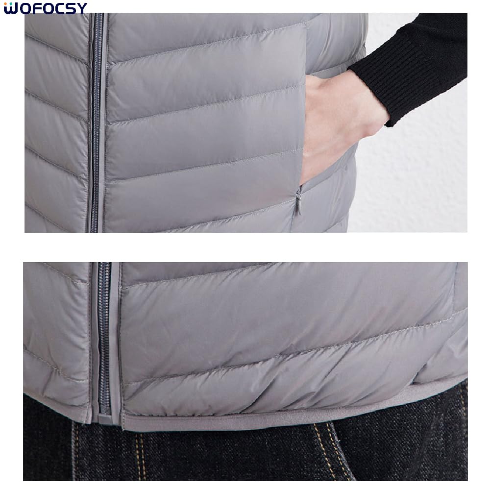 WOFOSY Down Perfect for Compact Casual and SY212 Men's Ultra-Lightweight Vest, Hiking, Warmth, Stylish, Storage, Wear, Commuting, Travel, Spring,