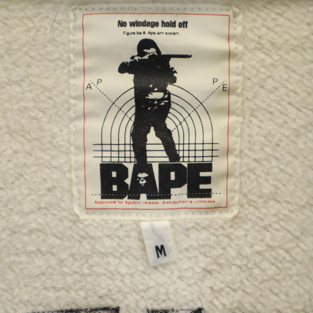 A BATHING APE made in Japan sweat Stajan M gray Back brushed Men's Used