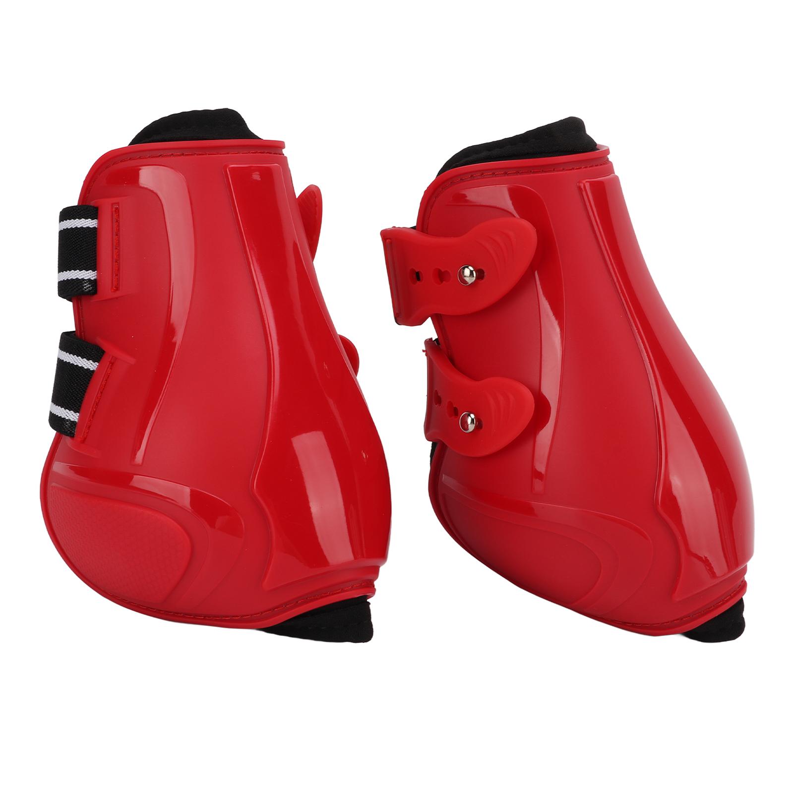 

Red Obstacle Horse Leg Protection Boots Horse Leggings PU Hard Shell Elastic Neoprene Horse Hind Tendon BootsRed Hind Large 35.83x15.75in