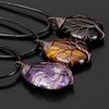 Arbre de Vie 7 Chakras Pierre Naturelle Collier Cristal Énergie Guérison Pendentif Fait Main Collier pour Femmes Hommes Bijoux Yoga