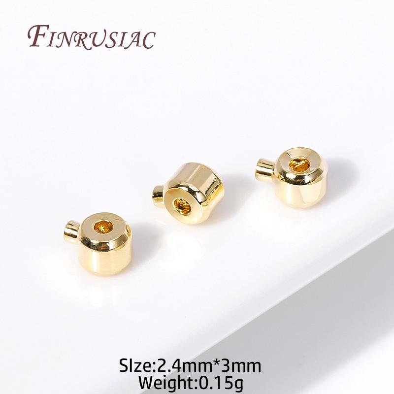 Supplies For Jewellery 18K Gold Plated Ball End Cap for Memory Wire, Positioning Clasp For DIY Jewelry Making Accessories