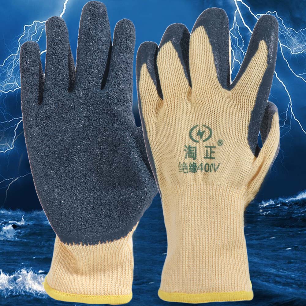 400V Insulating Gloves Flexible Rubber Gloves Mittens Electrician Work Gloves Security Protection