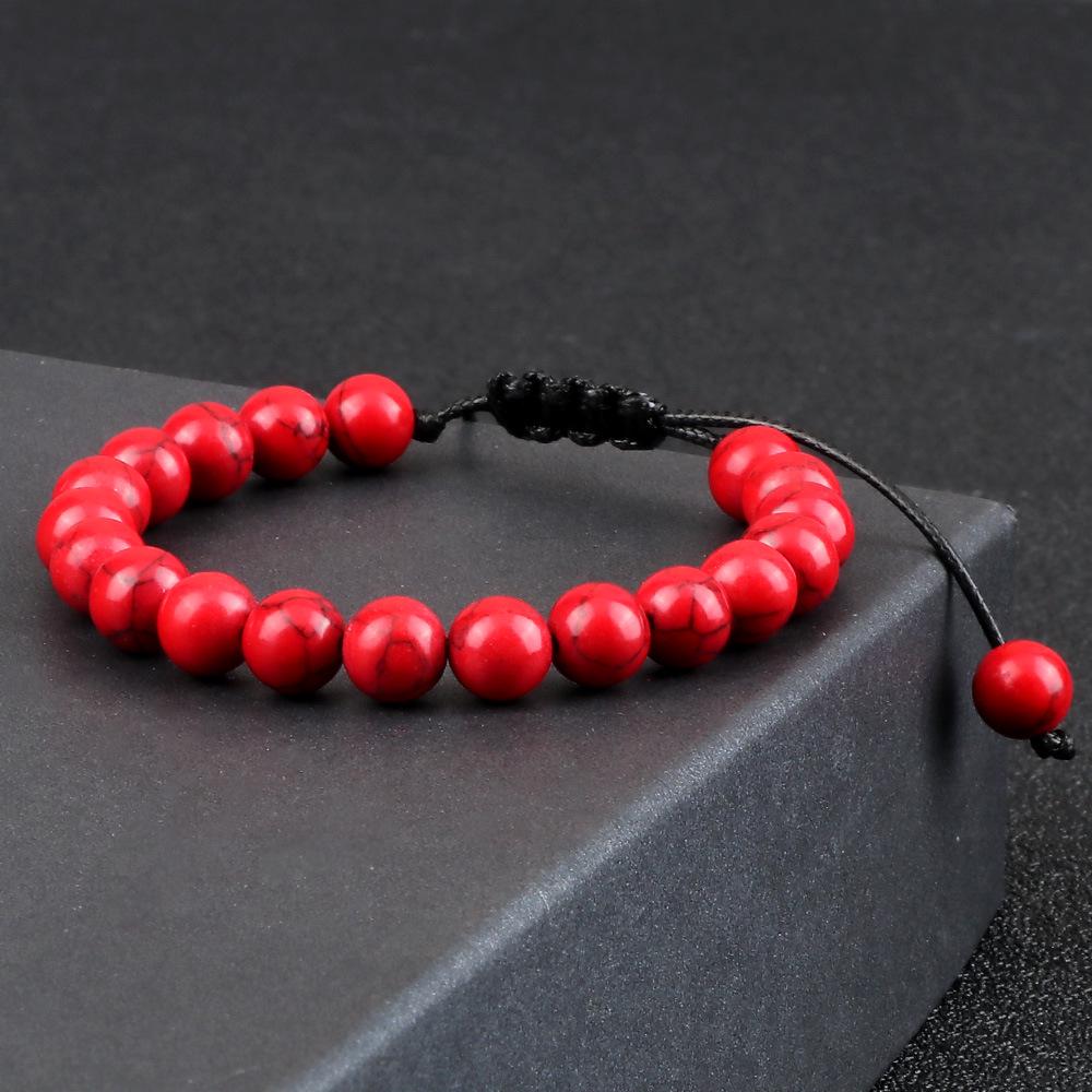 Men's and Women's 8mm Black Matte Volcanic Stone Beaded Stretch Bracelets