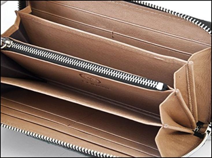 Godin Diamond Python Zip-Around Long Wallet (sppw8005cpmD.Green, Dark Green) [Snake Leather Wallet][Men's Long Wallet][Single Zip-Around Long