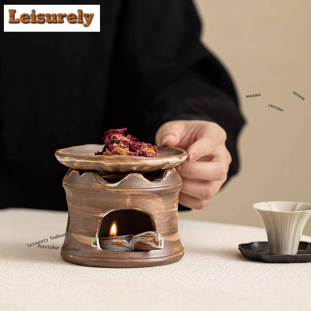 Gilt Burning Tea Warmer Holder Candle Heater Stove Kettle Stand Baked Milk Jar Carbon Furnace Teaware Accessories Decoration