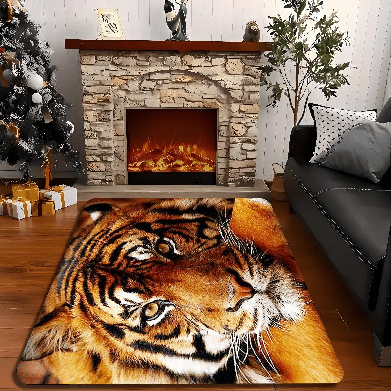 Tiger‑Head Printed Rug, Animal Decor for Entryway, Bedroom, Living‑Room & Indoor Home Use
