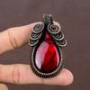 Natural Red Labradorite Gemstone Handmade Copper Wire Wrap Pendant 2.64" I2k31