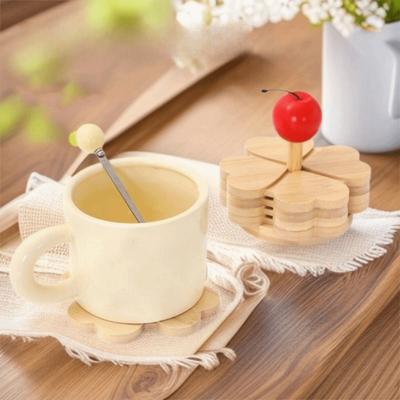 Practical Four-leaf Shaped Table Mats Heat-insulating Heat-resistant Table Coaster Anti-scalding Decorative Pot Mat for Home