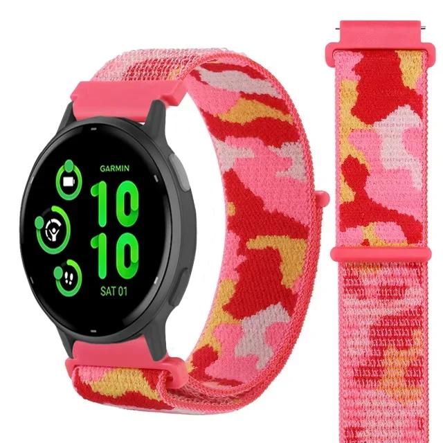 20mm 22mm Nylon Loop Strap for Garmin Forerunner 55 165 965 265 265 Music Venu 3/2 Bracelet Band for Garmin Active/Vivoactive 5