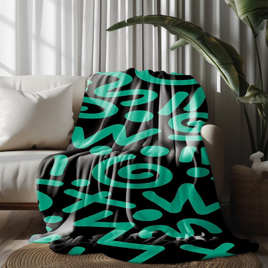 Abstract Pattern Blanket Microfiber Flannel Cover Blanket Bedroom Living Room Sofa Soft And Comfortable Home Decoration