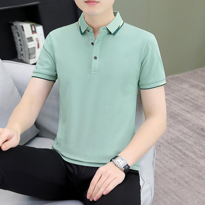 Men's Summer Short Sleeve Polo Shirt - Fashionable & Casual Breathable Lapel Tee