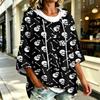Women's Halloween Print Hoodie Loose Fit Casual Pullover