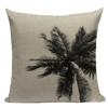 Black White Plant Building Flower Geometric Decorative Throw Pillows Case Polyester Sofa Cushion Cover For Home Decor