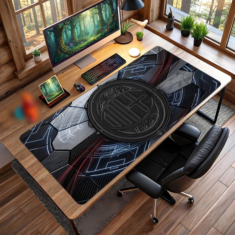 AC Mailand Bedrucktes Großes Mauspads, Rutschfeste Weiche Gummi Gaming Schreibtischmatte für Büro Laptop Computer Dekor