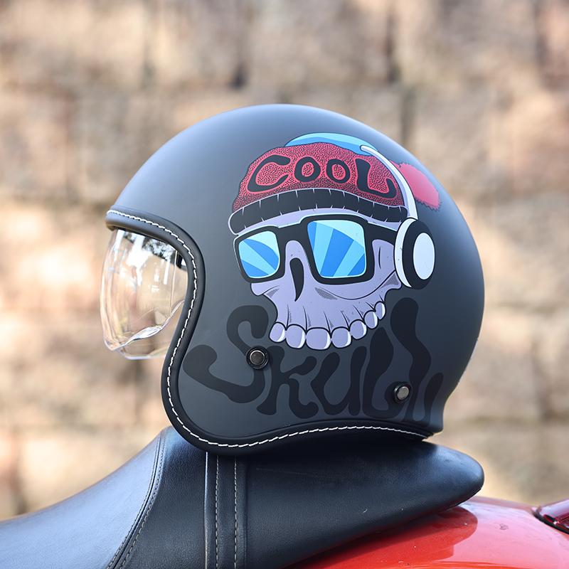 

ORZ-507 Ретро-шолом для мотоцикла Harley чоловічий та жіночий напівшолом ретро-круїзний 3/4 шолом скутер XXL