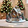 Snow House Acrylic Flat Waterproof Signboard,Study, Living Room,Office,Exquisite Design,Desktop Ornament,Christmas Decoration
