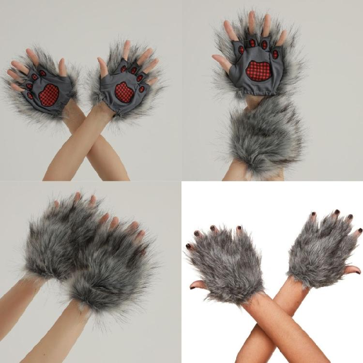 Cats Claw Gloves Fursuit Animal Wolf Foxes Paws Mittens Halloween Cosplay Costume Accessories Therians Gear Women Men